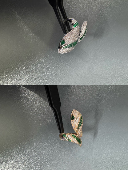 [OrnoraJewelry]BRAND NEW LUXURY GREEN SNAKE RING