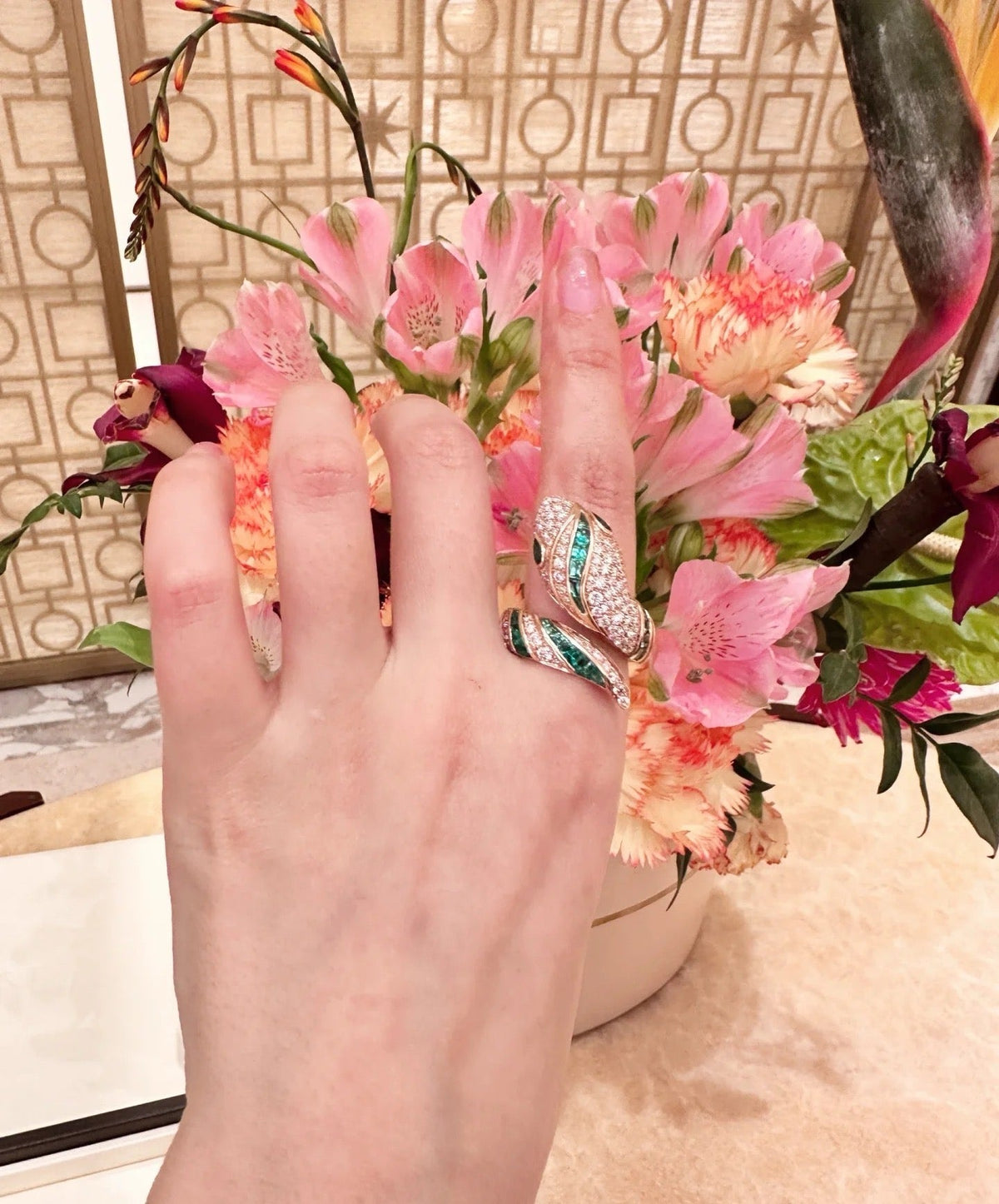 [OrnoraJewelry]BRAND NEW LUXURY GREEN SNAKE RING