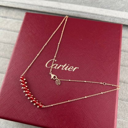 [OrnoraJewelry]NEW STUD COLORED GEM PENDANT NECKLACE