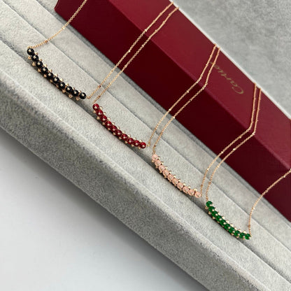 [OrnoraJewelry]NEW STUD COLORED GEM PENDANT NECKLACE