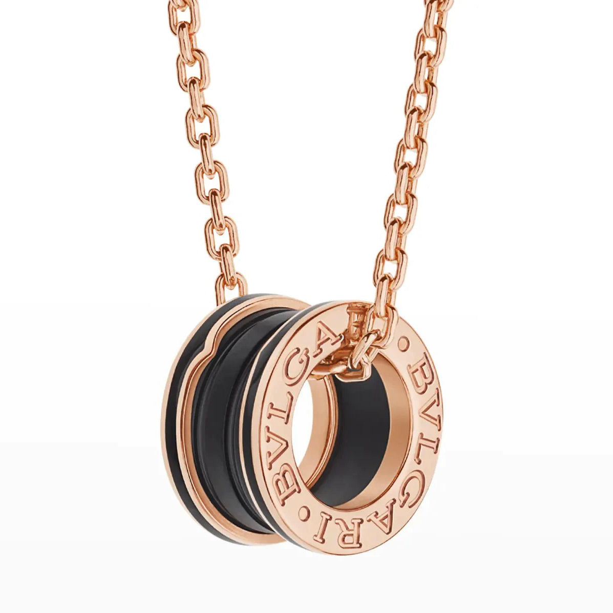 [OrnoraJewelry]ZERO 1 BLACK CERAMIC PINK GOLD NECKLACE