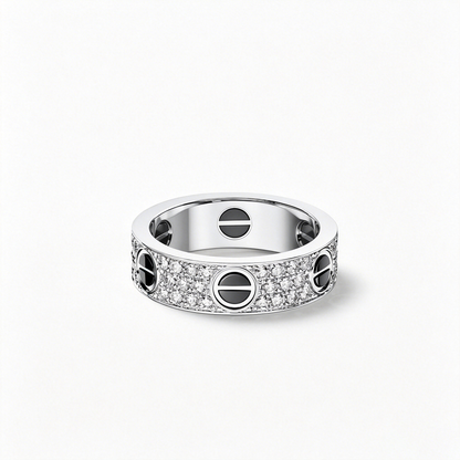 [OrnoraJewelry]LOVE RING 5.5MM DIAMONDS PAVED CERAMIC