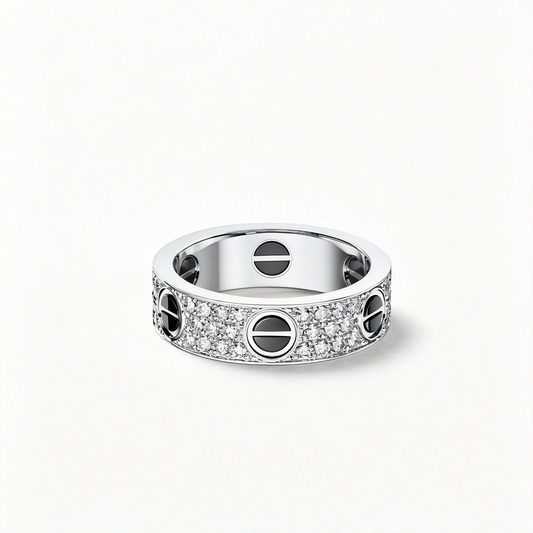 [OrnoraJewelry]LOVE RING 5.5MM DIAMONDS PAVED CERAMIC