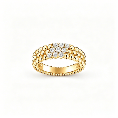 [OrnoraJewelry] THREE-ROW DIAMOND RING
