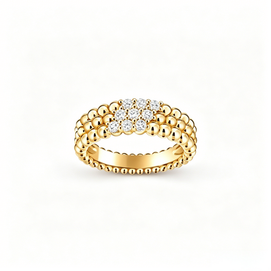 [OrnoraJewelry] THREE-ROW DIAMOND RING