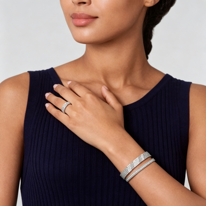 [OrnoraJewelry] THREE-ROW DIAMOND RING