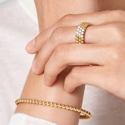 [OrnoraJewelry] THREE-ROW DIAMOND RING