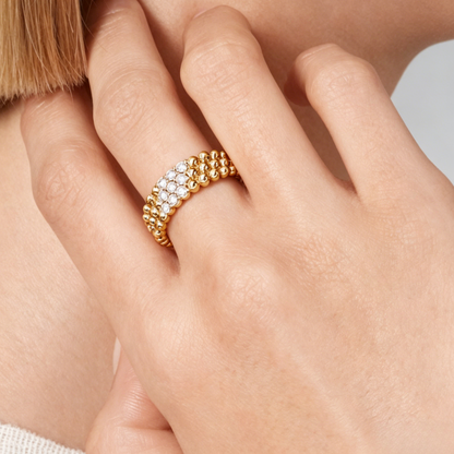 [OrnoraJewelry] THREE-ROW DIAMOND RING