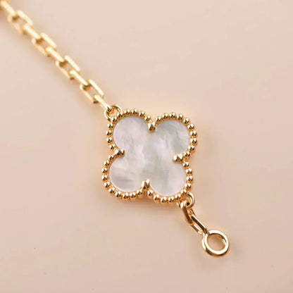 [OrnoraJewelry]CLOVER WHITE PEARL MOP 5 MOTIF BRACELET COLLECTION