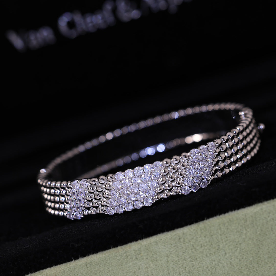 [OrnoraJewelry]  FIVE-ROW DIAMOND BRACELET