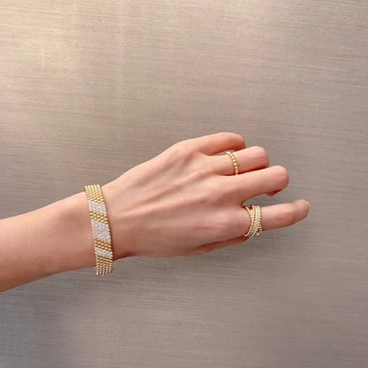 [OrnoraJewelry]  FIVE-ROW DIAMOND BRACELET