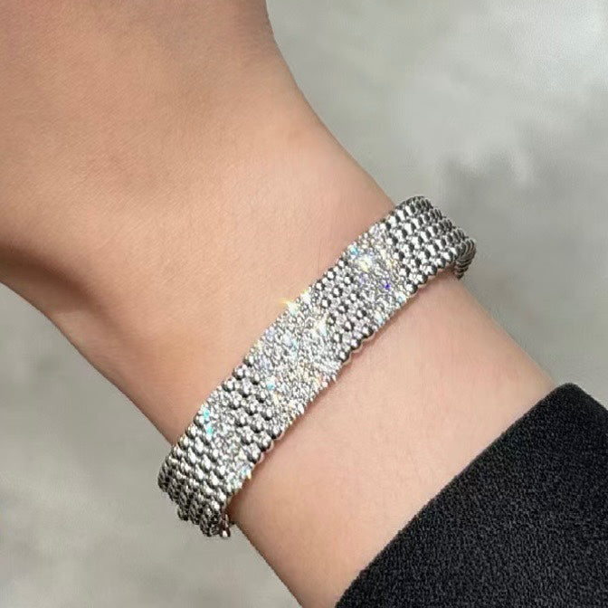 [OrnoraJewelry]  FIVE-ROW DIAMOND BRACELET