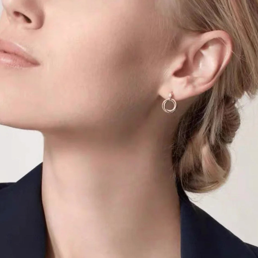 [OrnoraJewelry]TRINITY ON DIAMOND  EARRINGS