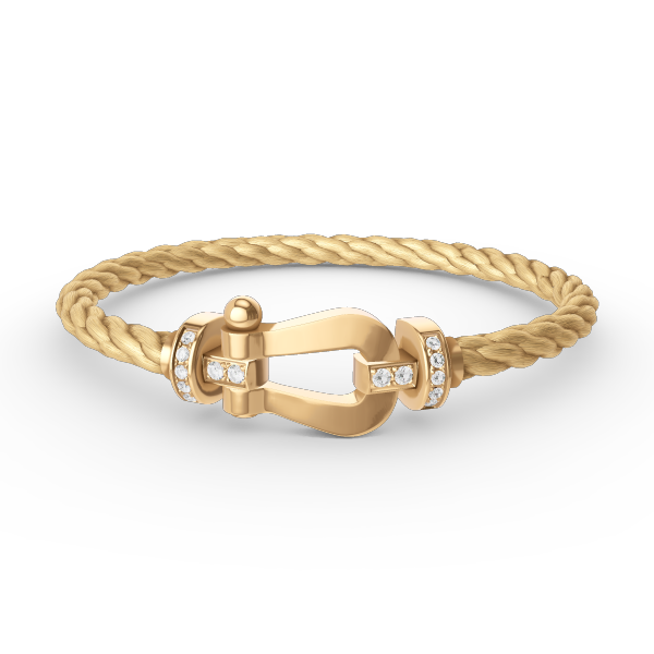 [OrnoraJewelry]FORCE LARGE HORSESHOE HALF DIAMOND BRACELET GOLD