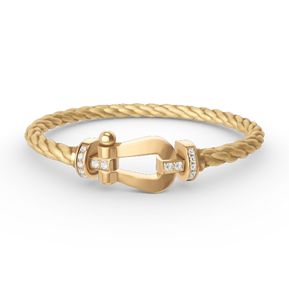 [OrnoraJewelry]FORCE LARGE HORSESHOE HALF DIAMOND BRACELET GOLD