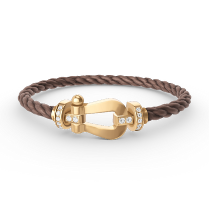 [OrnoraJewelry]FORCE LARGE HORSESHOE HALF DIAMOND BRACELET GOLD