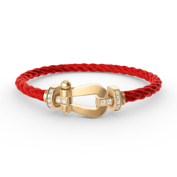 [OrnoraJewelry]FORCE LARGE HORSESHOE HALF DIAMOND BRACELET GOLD
