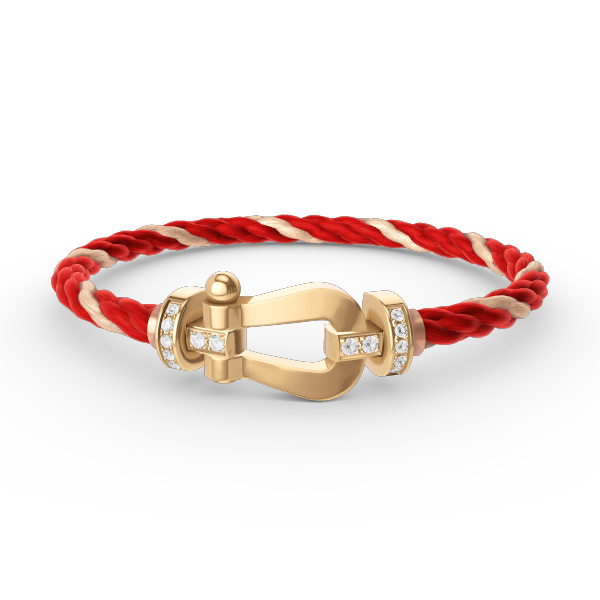 [OrnoraJewelry]FORCE LARGE HORSESHOE HALF DIAMOND BRACELET GOLD