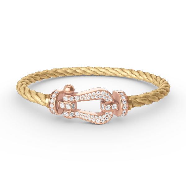 [OrnoraJewelry]FORCE LARGE HORSESHOE FULL DIAMOND BRACELET ROSE GOLD