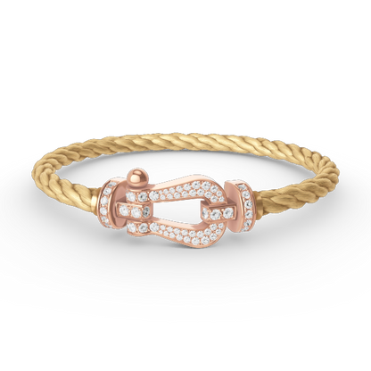 [OrnoraJewelry]FORCE LARGE HORSESHOE FULL DIAMOND BRACELET ROSE GOLD