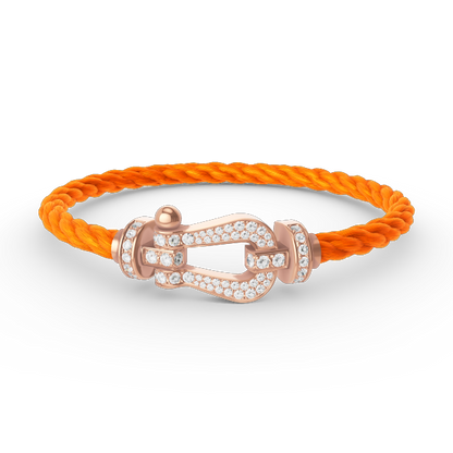 [OrnoraJewelry]FORCE LARGE HORSESHOE FULL DIAMOND BRACELET ROSE GOLD