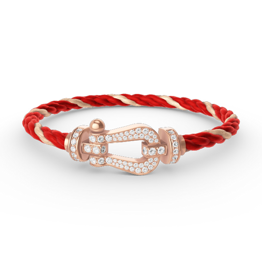 [OrnoraJewelry]FORCE LARGE HORSESHOE FULL DIAMOND BRACELET ROSE GOLD