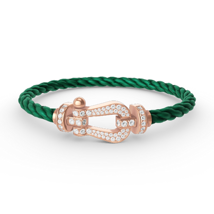[OrnoraJewelry]FORCE LARGE HORSESHOE FULL DIAMOND BRACELET ROSE GOLD