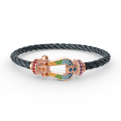 [Ornora Jewelry]FORCE LARGE HORSESHOE  COLORED DIAMOND BRACELET ROSE GOLD