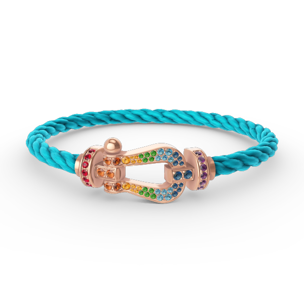 [OrnoraJewelry]FORCE LARGE HORSESHOE  COLORED DIAMOND BRACELET ROSE GOLD