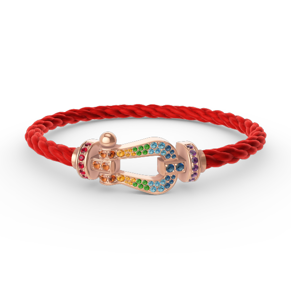[OrnoraJewelry]FORCE LARGE HORSESHOE  COLORED DIAMOND BRACELET ROSE GOLD