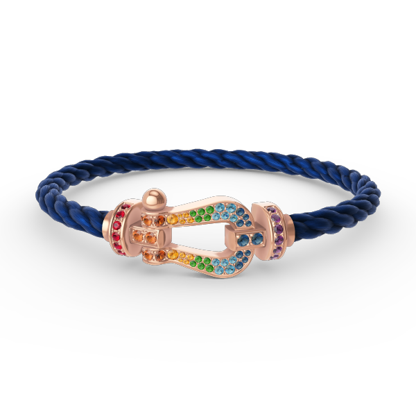 [OrnoraJewelry]FORCE LARGE HORSESHOE  COLORED DIAMOND BRACELET ROSE GOLD