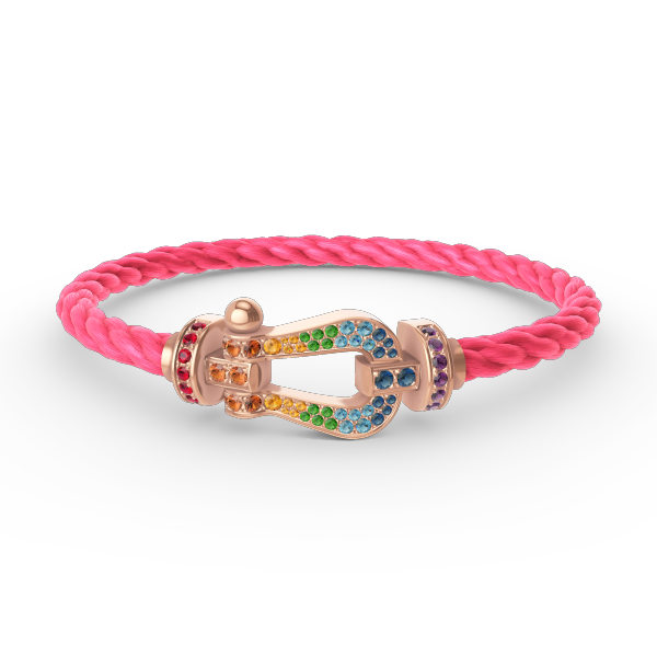[OrnoraJewelry]FORCE LARGE HORSESHOE  COLORED DIAMOND BRACELET ROSE GOLD