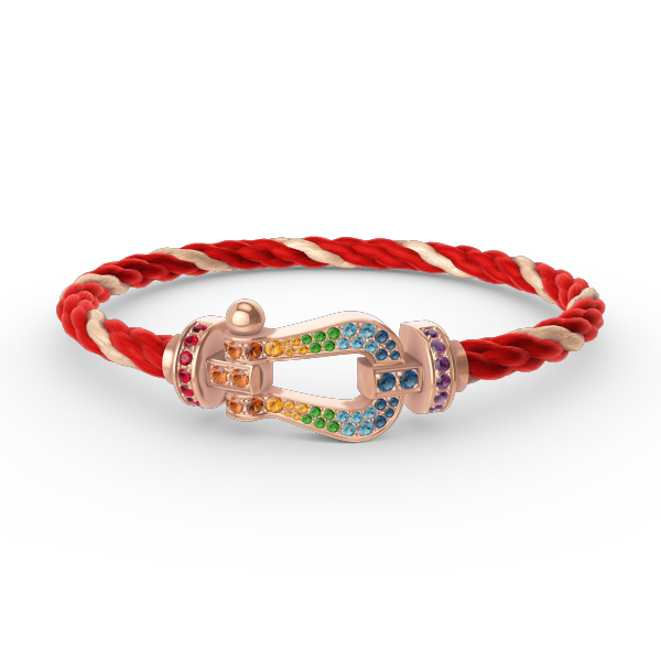 [OrnoraJewelry]FORCE LARGE HORSESHOE  COLORED DIAMOND BRACELET ROSE GOLD