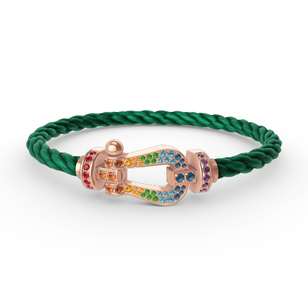 [OrnoraJewelry]FORCE LARGE HORSESHOE  COLORED DIAMOND BRACELET ROSE GOLD