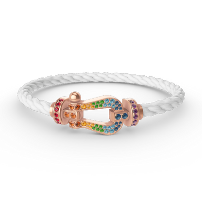 [OrnoraJewelry]FORCE LARGE HORSESHOE  COLORED DIAMOND BRACELET ROSE GOLD