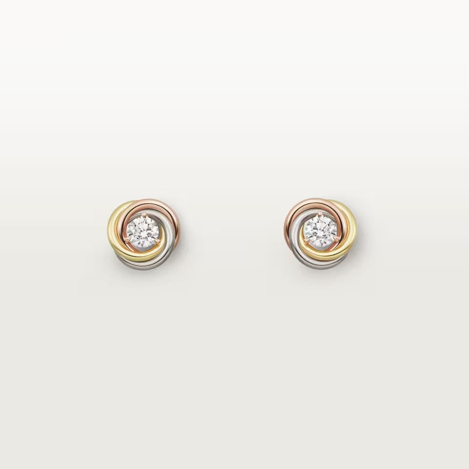 [OrnoraJewelry]TRINITY STUD DIAMOND EARRINGS