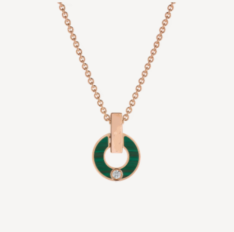 [OrnoraJewelry]GARI NECKLACE PINK GOLD MALACHITE