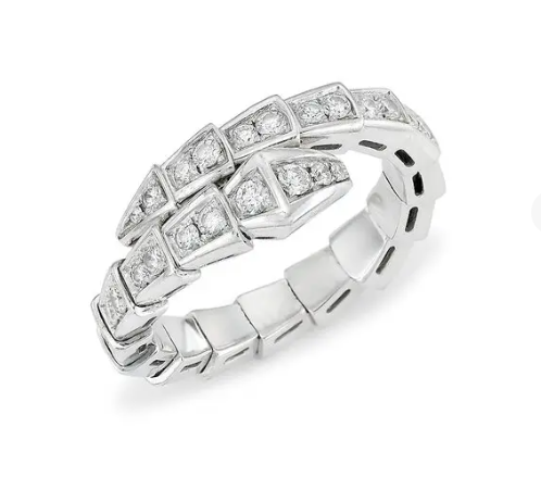 [OrnoraJewelry]SERPENTI RING SILVER DIAMOND PAVED 4MM