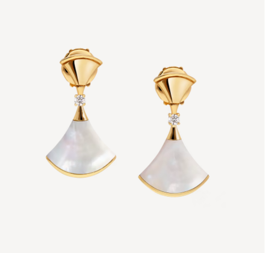 [OrnoraJewelry]DREAM MOP 1 DIAMOND EARRINGS