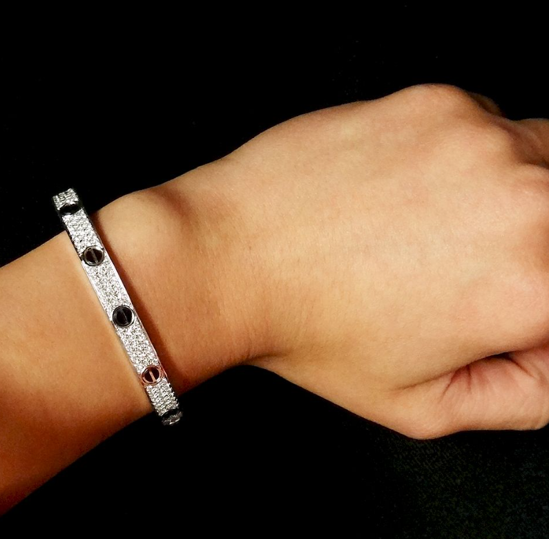 [OrnoraJewelry]LOVE BRACELET 6.1MM DIAMOND-PAVED CERAMIC