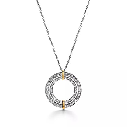 [Ornora Jewelry]EDGE DIAMOND GOLD SILVER NECKLACE