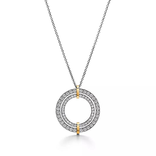 [Ornora Jewelry]EDGE DIAMOND GOLD SILVER NECKLACE