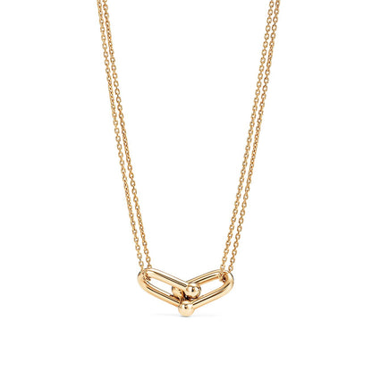 [Ornora Jewelry]HARDWEAR GOLD DOUBLE LINK NECKLACE