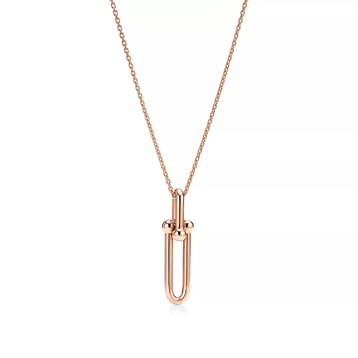 [Ornora Jewelry]HARDWEAR DROP DOUBLE LINK PEDANT NECKLACE