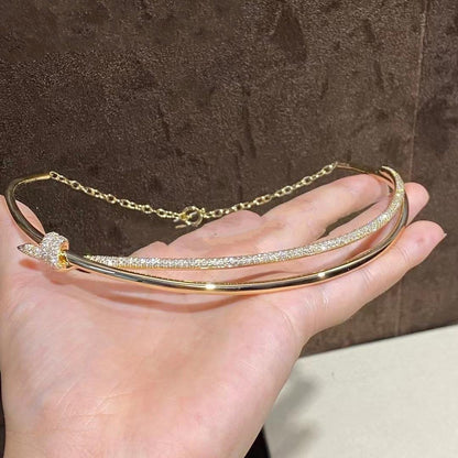 [Ornora Jewelry]KNOT DOUBLE ROW NECKLACE IN YELLOW GOLD WITH DIAMONDS