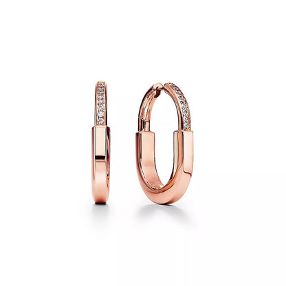 [Ornora Jewelry]LOCK MEDIUM DIAMNOND EARRINGS