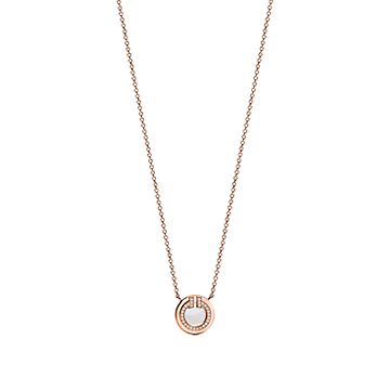 [Ornora Jewelry]DIAMOND AND MOTHER PEARL CIRCLE NECKLACE PENDANT