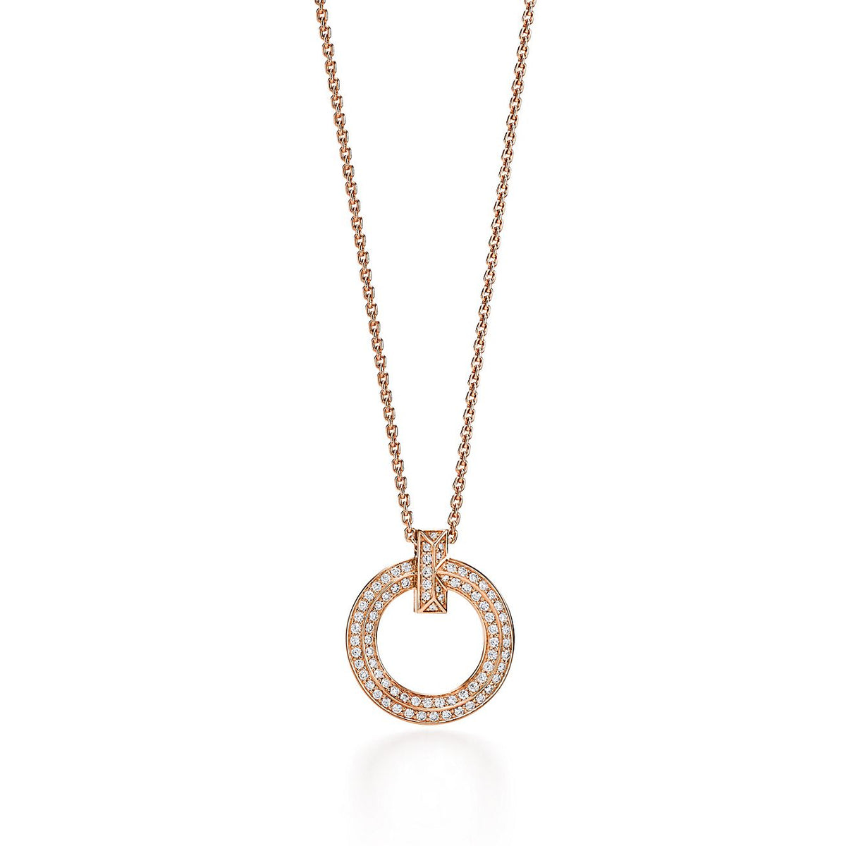 [Ornora Jewelry]T1 CIRCLE DIAMOND PAVED MEDIUM NECKLACE