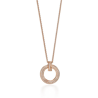 [Ornora Jewelry]T1 CIRCLE DIAMOND PAVED MEDIUM NECKLACE