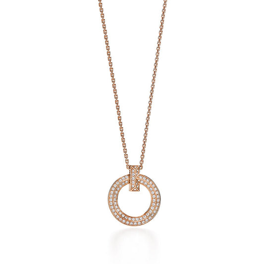 [Ornora Jewelry]T1 CIRCLE DIAMOND PAVED MEDIUM NECKLACE